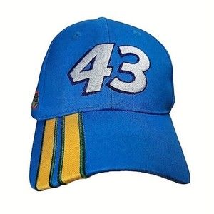 Nascar Men's Hat Cap 43  Petty Motorsports Blue Yellow Sponsors Embroidery 1 Sz